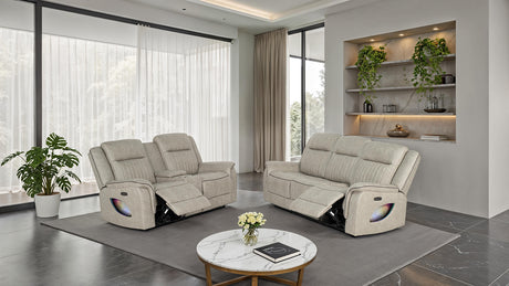 Arturus Transitional Power Reclining Sofa, Loveseat & Recliner - 2pcs- Power Sofa + Power Loveseat