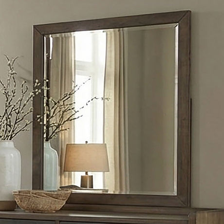 Newent Two-Tone Channel-Tufted Bed & Bedroom Set - Beveled Mirror