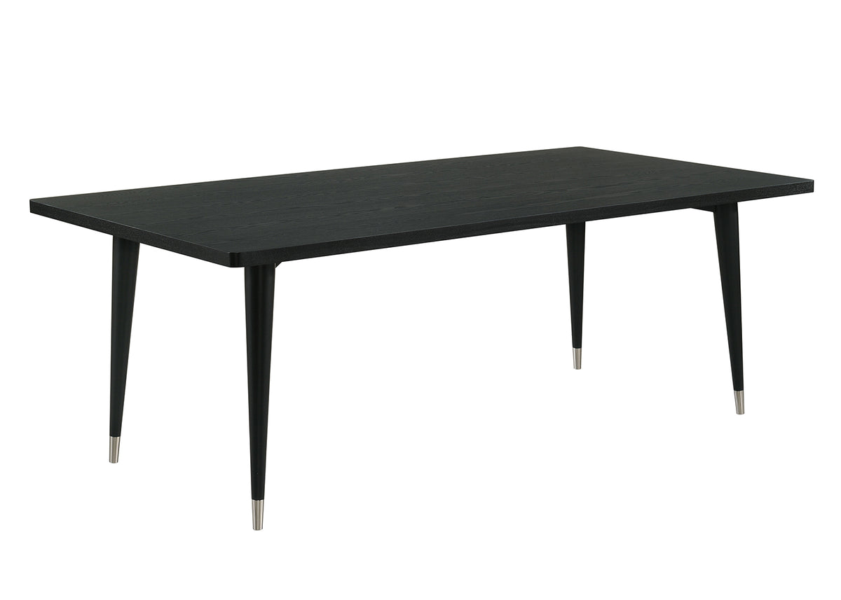 Margate 84" Dining Table & Chenille Chairs with Arrow Legs – Black, view 4