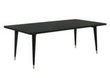 Margate 84" Dining Table & Chenille Chairs with Arrow Legs – Black, view 4