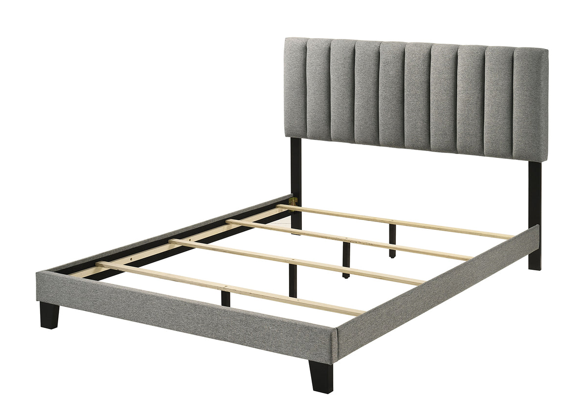 Altimari Channeled Headboard Bed & Bedroom Set - Contemporary in Black or Walnut