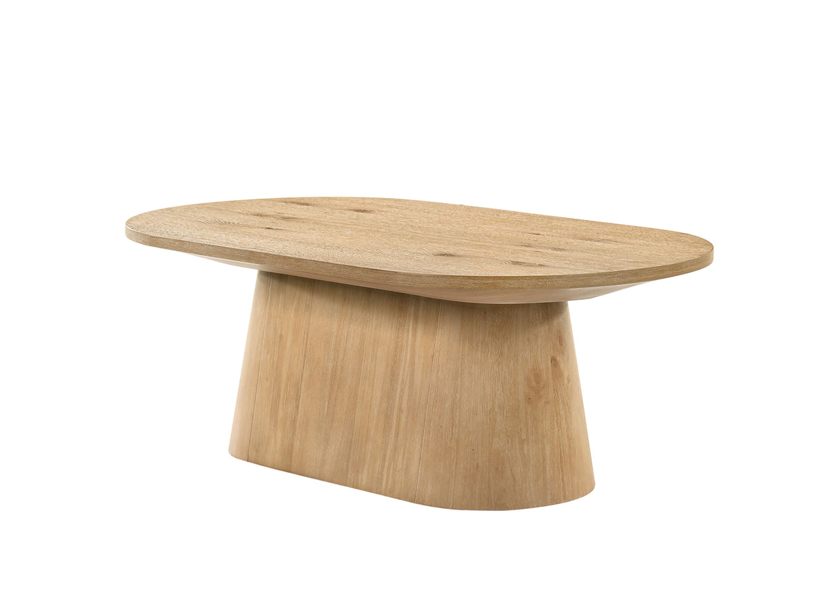Halewood Contemporary Pedestal Coffee & End Tables - Cone-Shaped Base in Black, Oak or Walnut