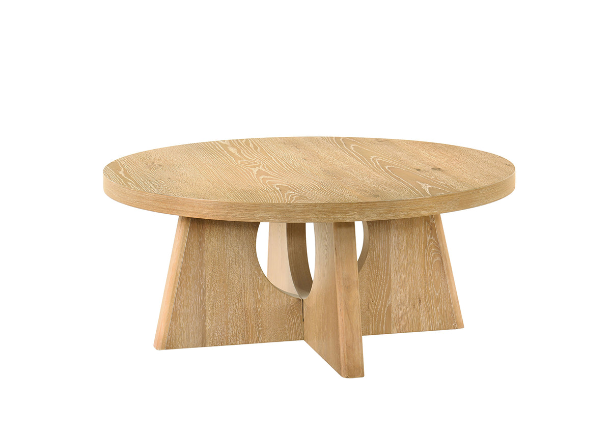 Olgod Round Pedestal Coffee & End Table - Round Coffee Table
