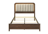 Hayward Mid-Century Modern Bedroom Collection - LED Channeled Headboard Bed, Dresser, Chest & USB Nightstand in Walnut