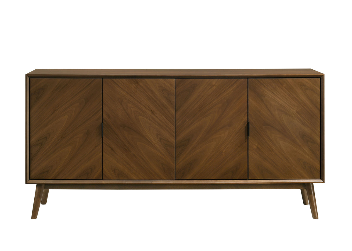 Hillerod Mid-Century Modern 59" Round Pedestal Dining Set & Sideboard – Walnut, view 8