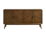 Hillerod Mid-Century Modern 59" Round Pedestal Dining Set & Sideboard – Walnut, view 8