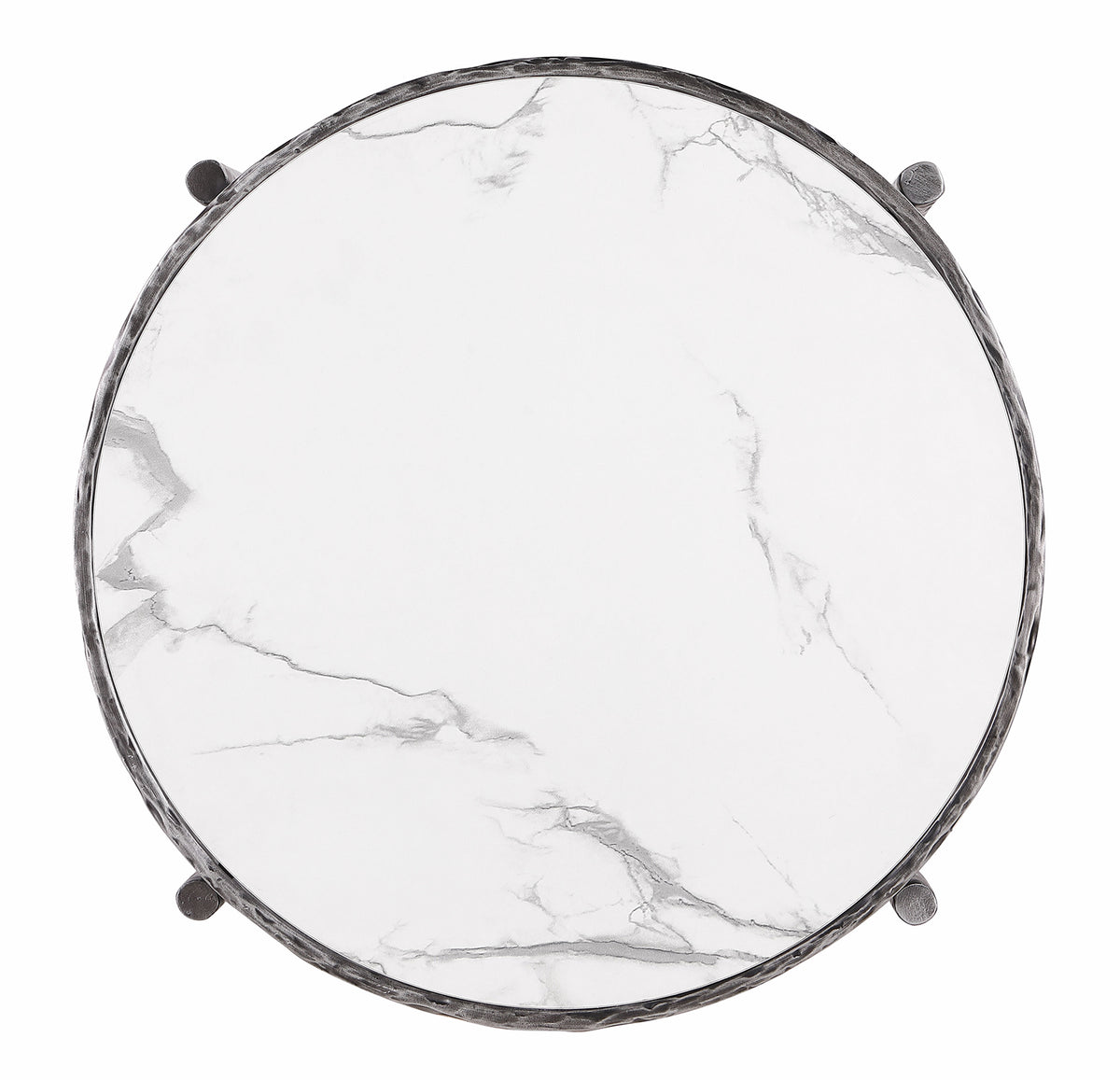 Kerna Contemporary Sintered Stone Coffee & End Tables - Forged Steel in Matte Gold or Gunmetal