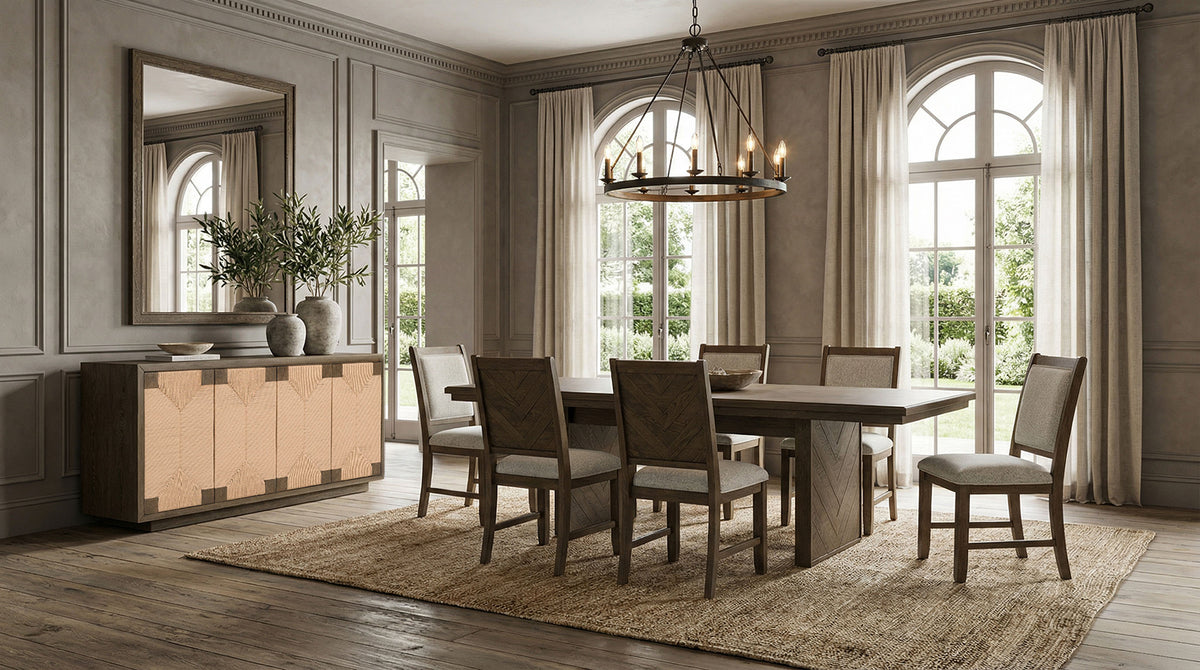 Casoria Rustic Extendable Trestle Dining Collection - Extendable Table Only (72"-90")