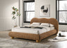 Finamore Upholstered Platform Bed - Terracotta Brown Fabric