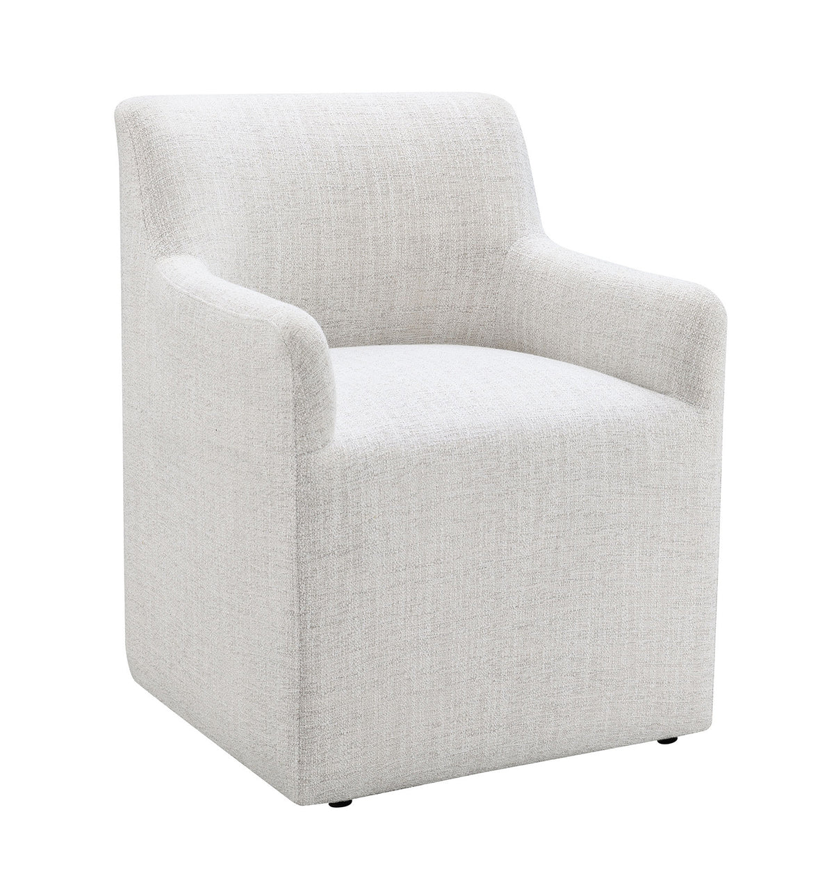 Fico Barrel-Back Upholstered Dining Arm Chair with Casters – view 17