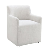 Fico Barrel-Back Upholstered Dining Arm Chair with Casters – view 17
