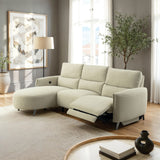 Galten Contemporary Power Reclining Sectional with Chaise & USB Ports - Left Chaise