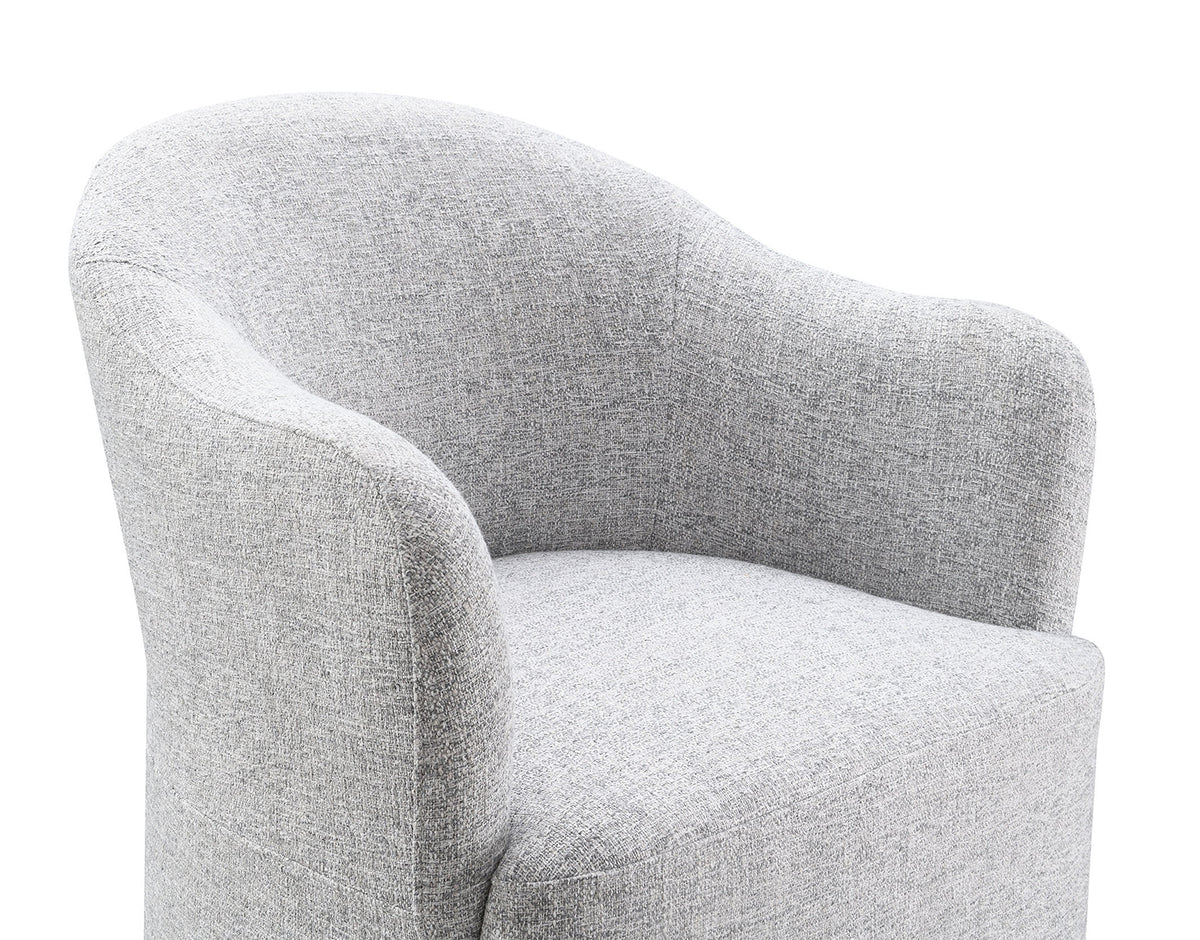 Sema Contemporary Barrel-Back Upholstered Dining Arm Chair with Casters – view 15