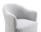 Sema Contemporary Barrel-Back Upholstered Dining Arm Chair with Casters – view 15