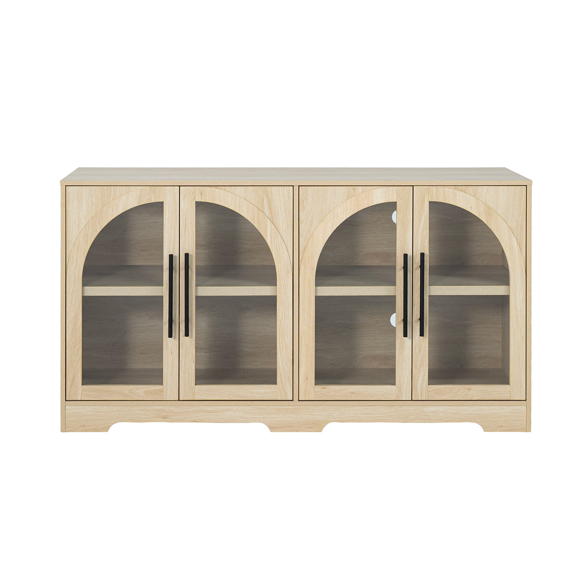 Halstead Rustic 55" Console Cabinet with Tempered Glass & Adjustable Shelves – view 6