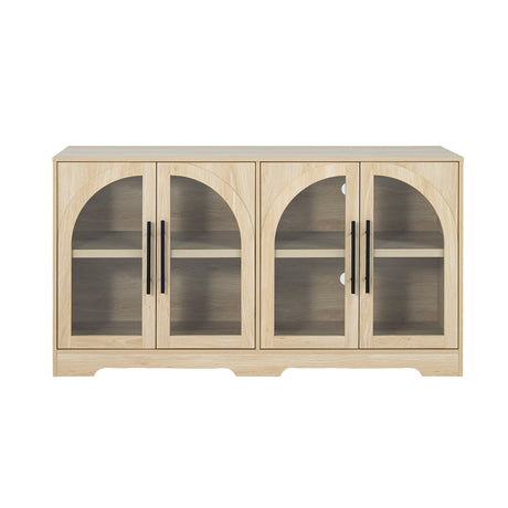 Halstead Rustic 55" Console Cabinet with Tempered Glass & Adjustable Shelves – view 6