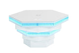 Zeta Hexagon Smart Coffee Table with LED Lights, Bluetooth Speaker & Wireless Charging – White, view 9