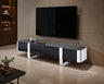 Larvik 79" Contemporary TV Stand - Black with Silver Frame