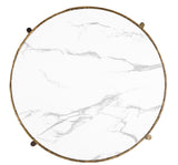 Kerna Contemporary Sintered Stone Coffee & End Tables - Forged Steel in Matte Gold or Gunmetal
