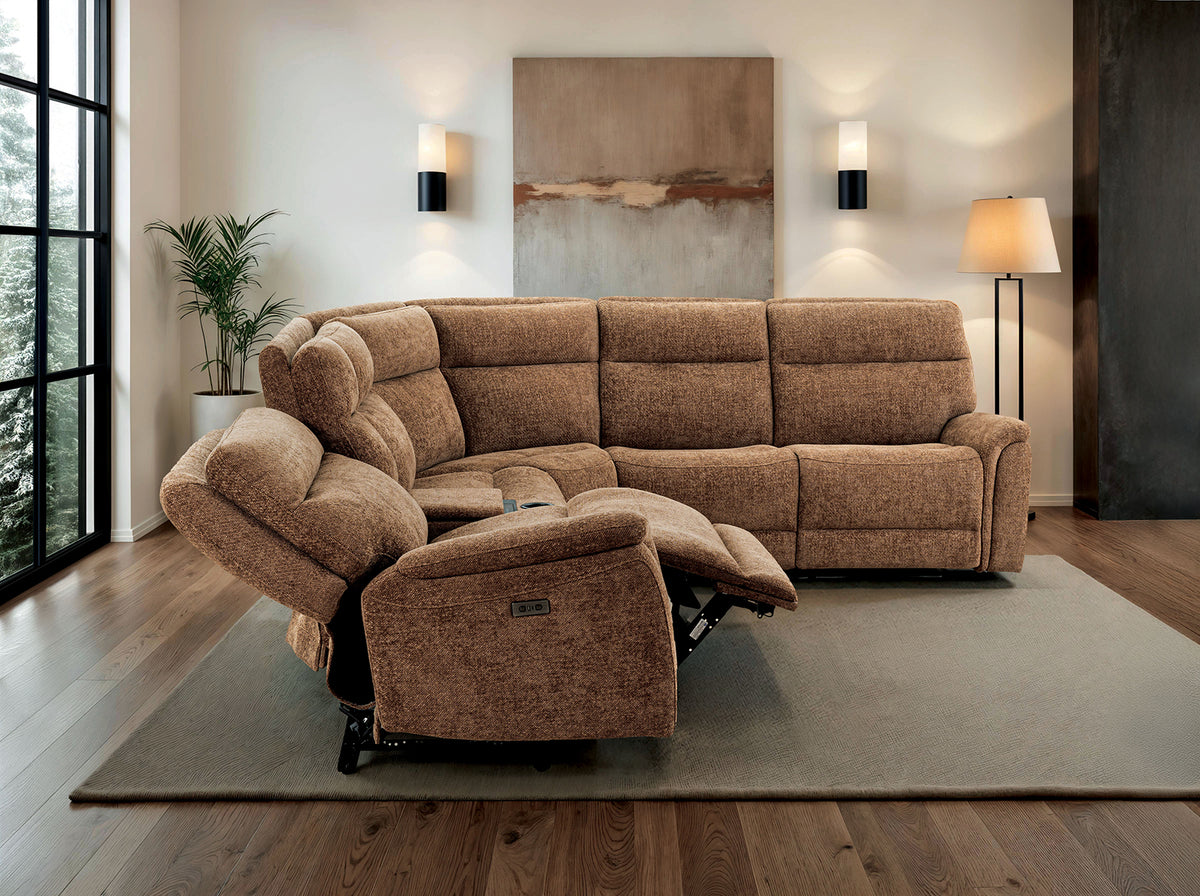 Mattheus Oversized Power Reclining Sectional - Cypress Brown