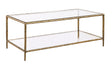 Helma Tempered Glass Coffee & End Table with Forged Metal Base - Coffee Table