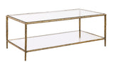 Helma Tempered Glass Coffee & End Table with Forged Metal Base - Coffee Table