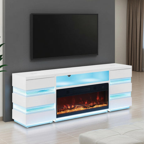 Terni Electric Fireplace TV Stand & Side Tables - 3pcs- TV Stand + 2 Side Tables