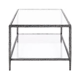 Helma Tempered Glass Coffee & End Table with Forged Metal Base – view 10