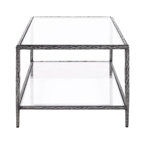 Helma Tempered Glass Coffee & End Table with Forged Metal Base – view 10