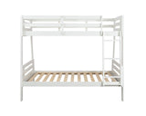 Kallen Contemporary Twin over Full Bunk Bed with Angled Ladder - Solid Pine, Optional Mattresses
