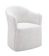 Sema Contemporary Barrel-Back Upholstered Dining Arm Chair with Casters – view 17
