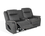 Arturus Transitional Power Reclining Sofa, Loveseat & Recliner - LED Lights & Storage Console