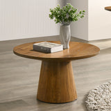 Halewood Contemporary Pedestal Coffee & End Tables - Cone-Shaped Base in Black, Oak or Walnut