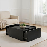Hyde Transitional Coffee & End Tables - Square Coffee Table with Drawers