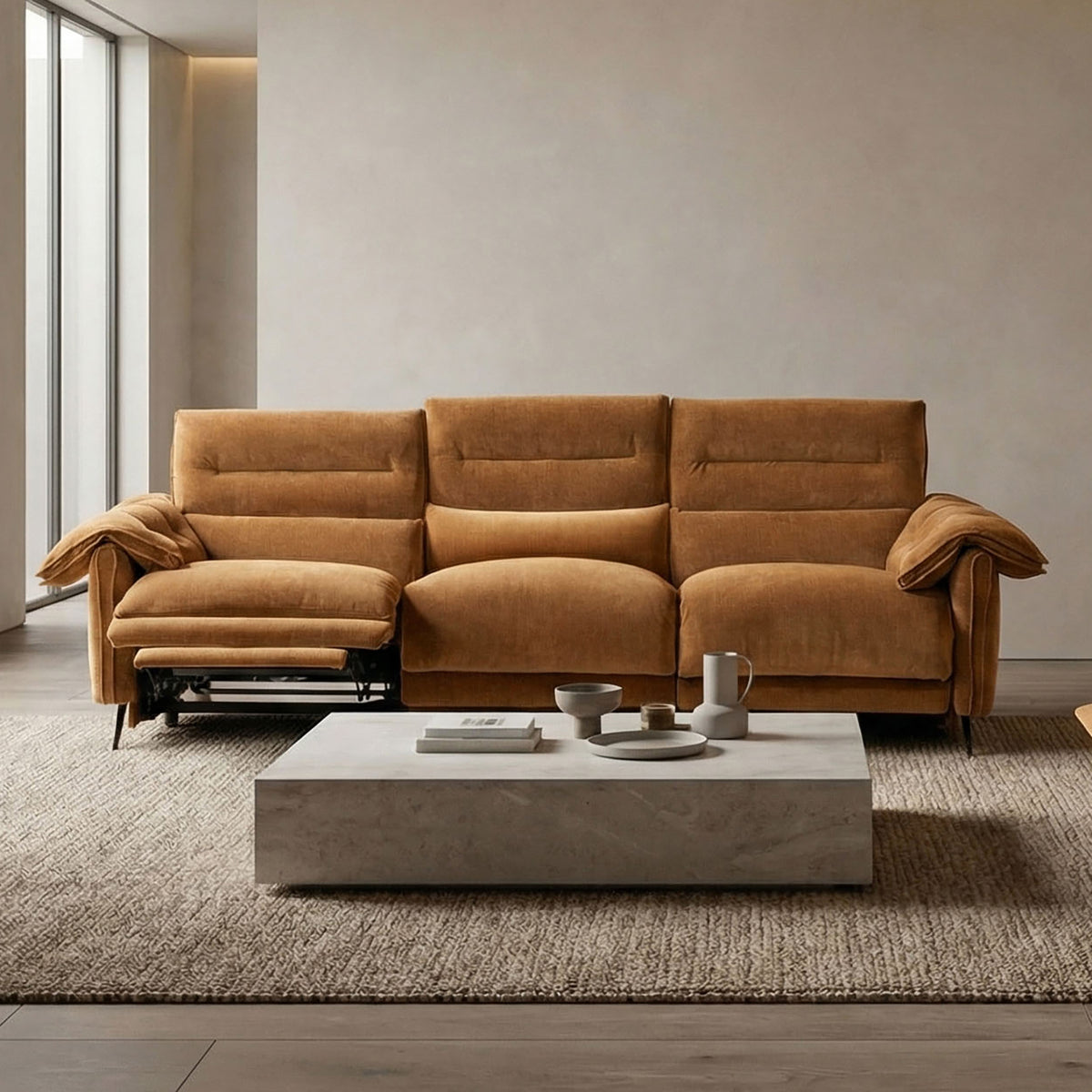 Morley Contemporary Power Reclining Sofa, Loveseat & Recliner with USB Ports - Power Sofa