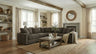 Crowle Transitional Sectional Sofa with Round Track Arms - Dark Gray