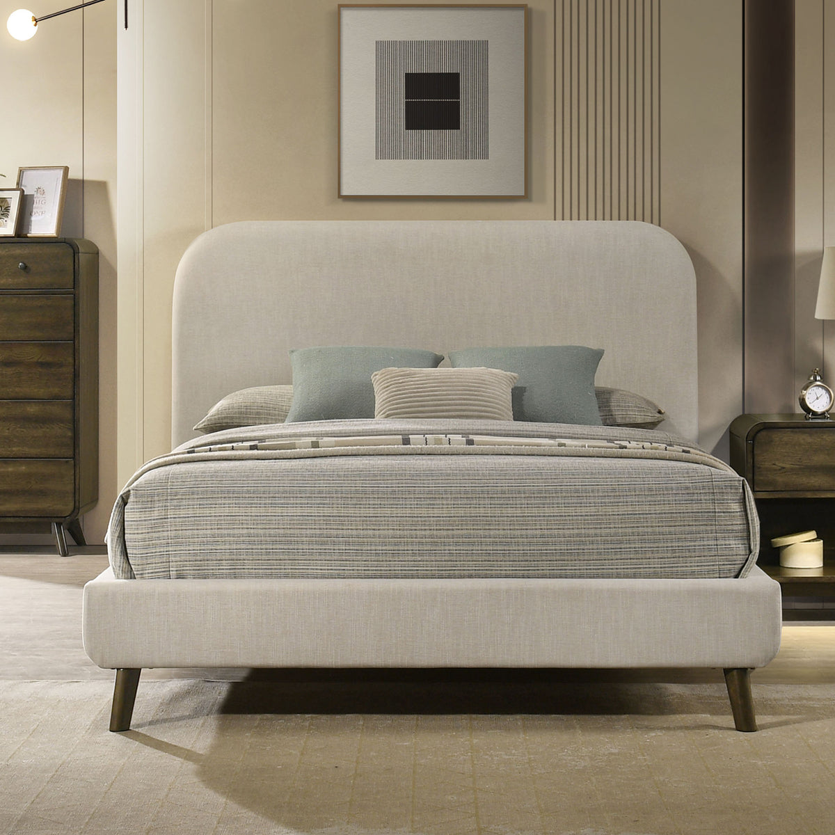 Heswall Mid-Century Bed & Bedroom Set - Queen Bed Only