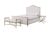 Vilna Contemporary Forged Steel Upholstered Bed & Bench – view 5
