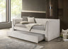 Upney Fully Upholstered Twin Daybed with Trundle - Pearl White