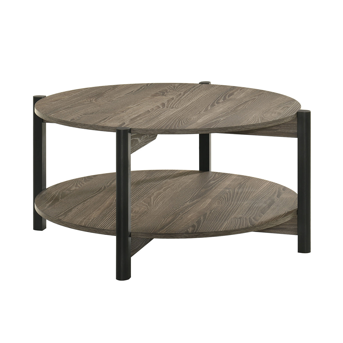 Hyde Transitional Coffee & End Tables - Round Coffee Table, Round End Table or Storage Coffee Table