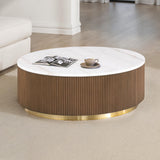 Virden Genuine Marble Cocktail & End Tables - Round Cocktail Table