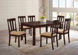 Topeka Transitional Dining Table & 7-Piece Set with Slat-Back Chairs – Brown Cherry, view 2