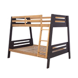 Kallen Contemporary Twin over Full Bunk Bed with Angled Ladder - Solid Pine, Optional Mattresses