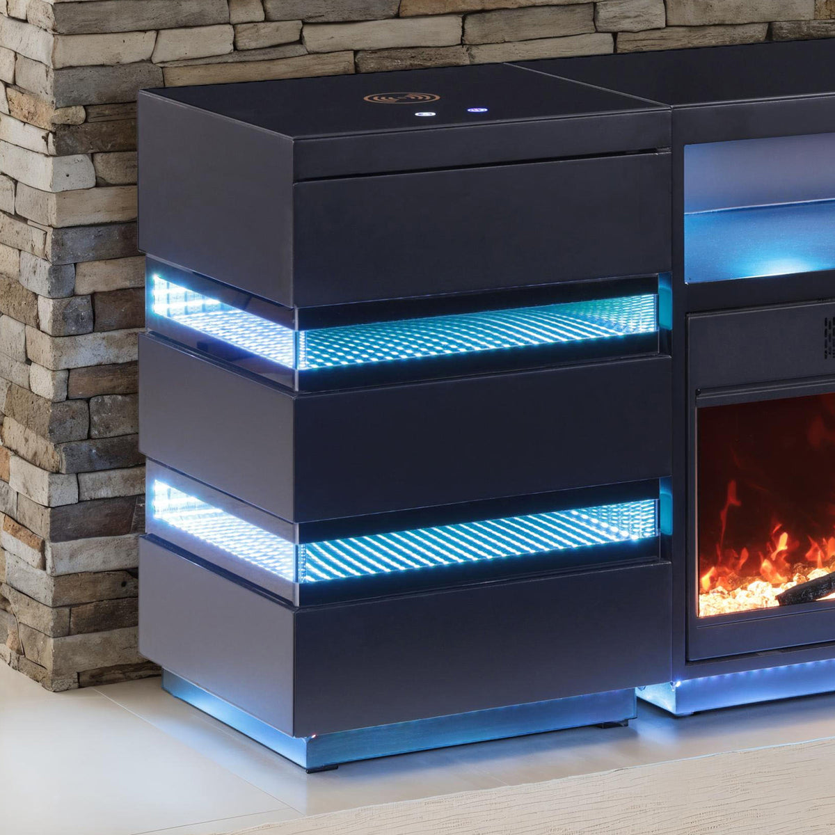 Terni Electric Fireplace TV Stand & Side Tables - Side Table