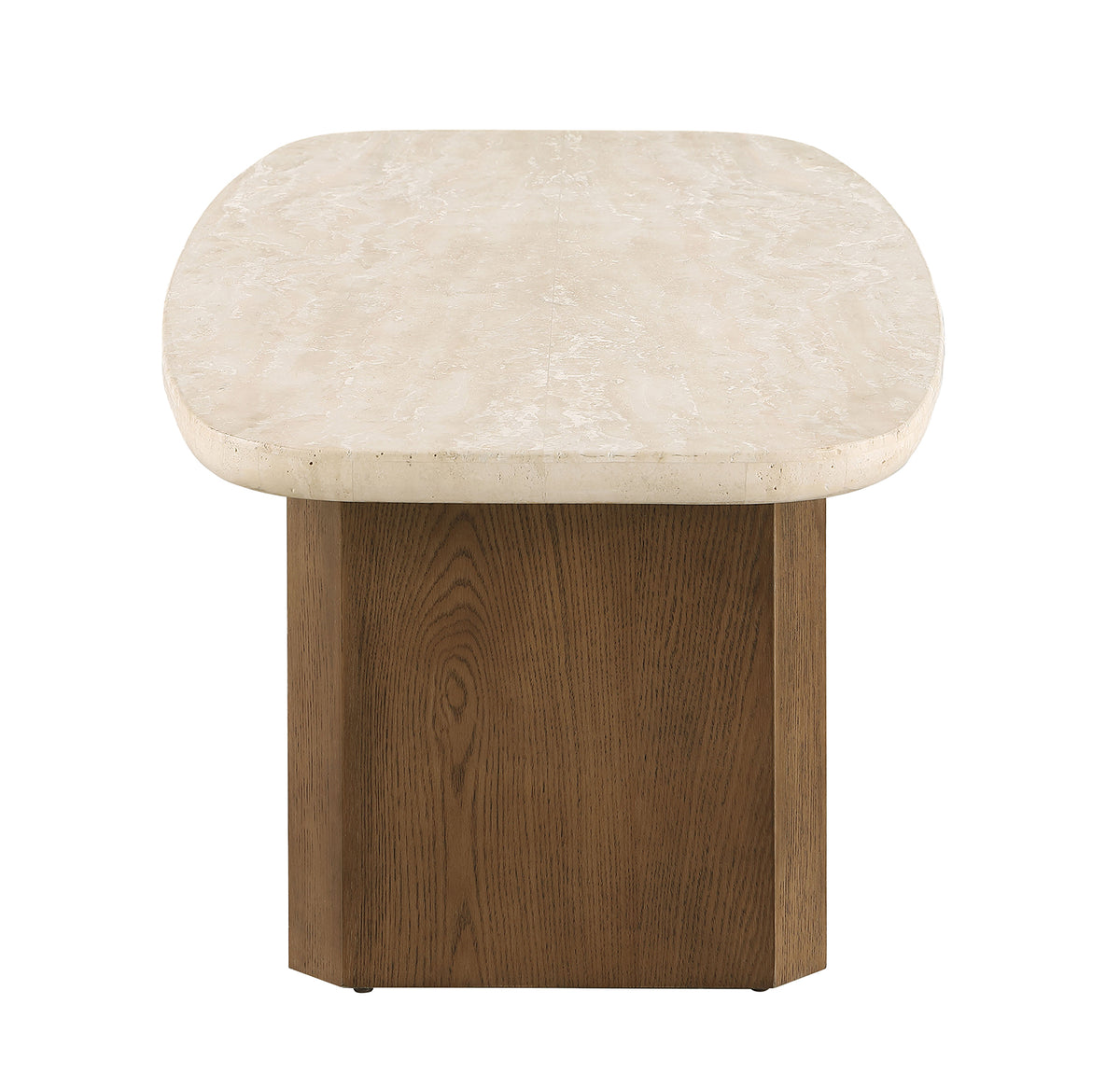 Florian Organic-Shape Travertine Coffee & End Table – view 4
