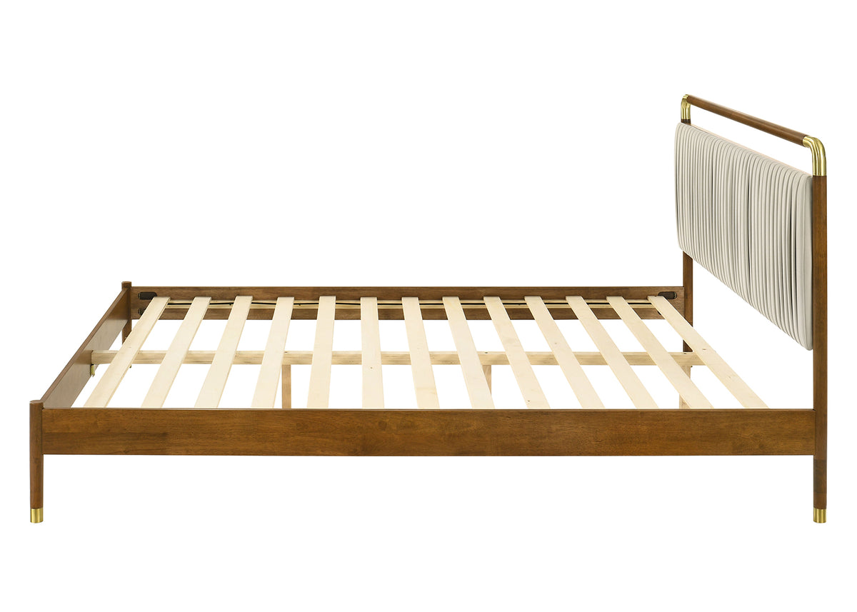 Bardot Mid-Century Modern Channel-Tufted Bed & Bedroom Set – Walnut, view 5