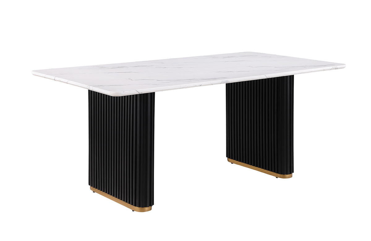 Minden Contemporary Trestle Dining Table & 7-Piece Set – view 2