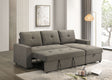 Giorgi Linen-Look Sectional with Pull-Out & Storage Chaise - Light Brown