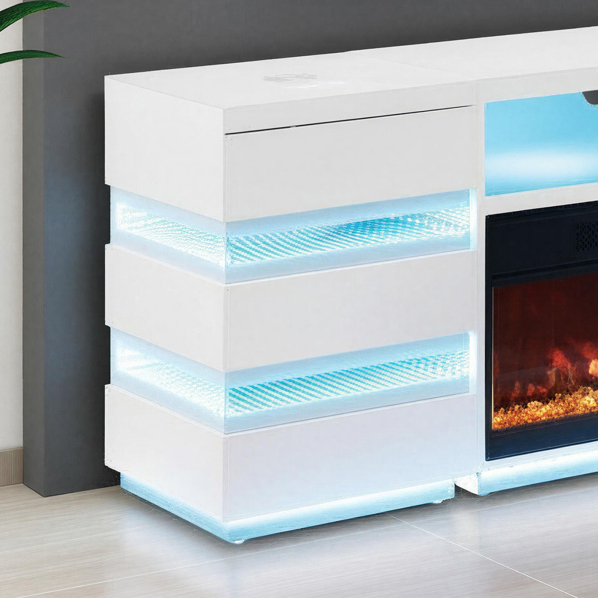 Terni Electric Fireplace TV Stand & Side Tables - Side Table