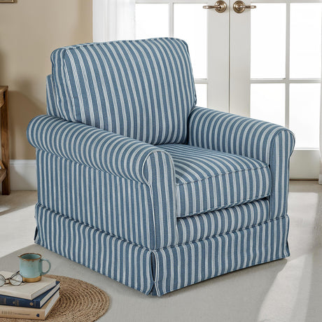 Peggy Skirted Swivel Accent Chair – view 3